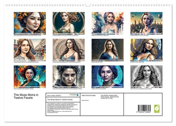 Produktbild: The Muse Moira in Twelve Facets (High Quality Premium Wall Calendar 2026 DIN A2 landscape),CALVENDO 12 Month Wall Calendar
