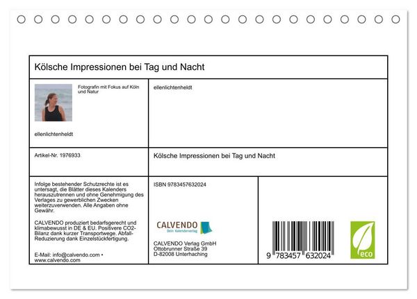 Produktbild: K&ouml;lsche Impressionen bei Tag und Nacht (Tischkalender 2026 DIN A5 quer), CALVENDO Monatskalender