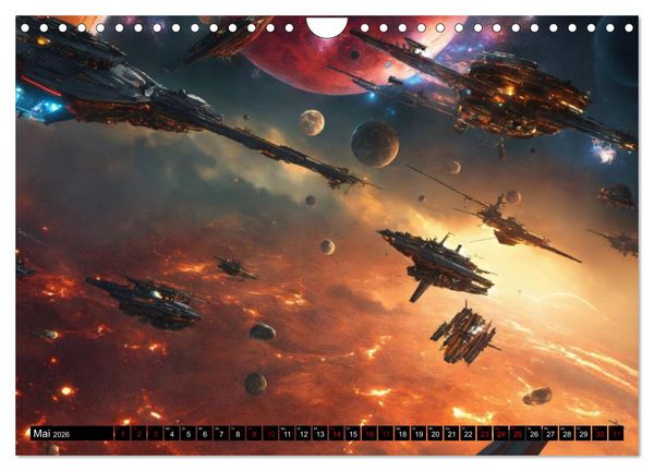 Produktbild: Futuristische Weltraumschlachten (Wandkalender 2026 DIN A4 quer), CALVENDO Monatskalender