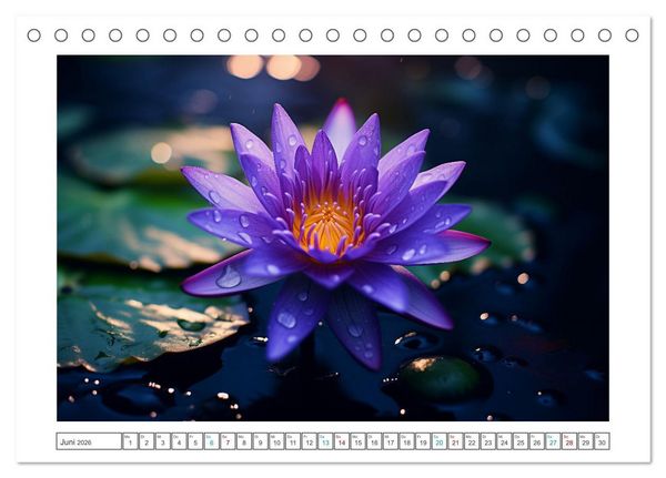 Produktbild: Lichtspiel der Seerosen (Tischkalender 2026 DIN A5 quer), CALVENDO Monatskalender