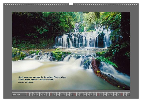 Produktbild: Naturwunder Neuseeland - in Bild und Text (Wandkalender 2026 DIN A2 quer), CALVENDO Monatskalender