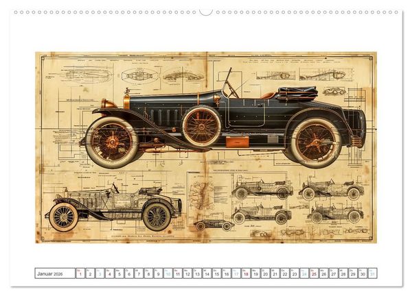 Produktbild: Fantastische Oldtimer (Wandkalender 2026 DIN A2 quer), CALVENDO Monatskalender