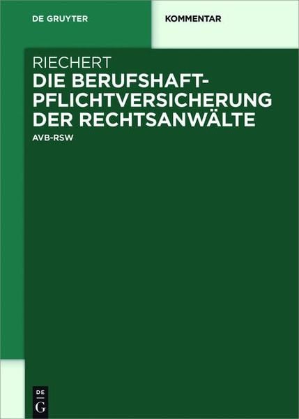 Produktbild: Die Berufshaftpflichtversicherung der Rechtsanw&auml;lte