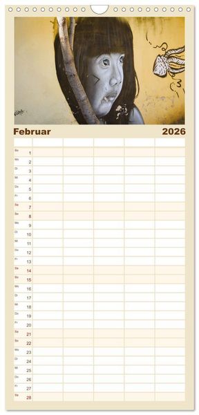 Produktbild: Familienplaner 2026 - Graffiti: Die Kunst der Stra&szlig;e mit 5 Spalten (Wandkalender, 21 x 45 cm) CALVENDO