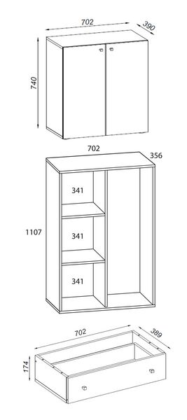 Produktbild: Holz Besenschrank Staubsauger Putzschrank Lona S