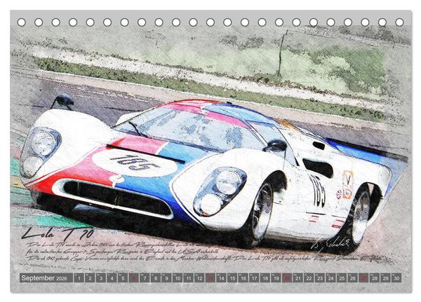 Produktbild: Rennsport am Limit (Tischkalender 2026 DIN A5 quer), CALVENDO Monatskalender