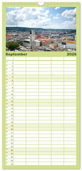 Produktbild: Familienplaner 2026 - stadtansichten stuttgart mit 5 Spalten (Wandkalender, 21 x 45 cm) CALVENDO