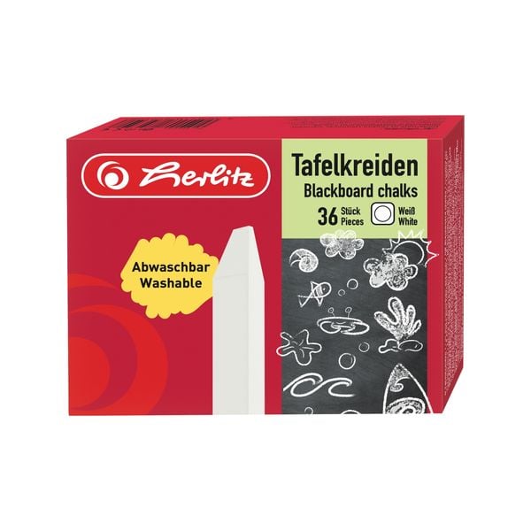 Herlitz Tafelkreide 36er Set weiß