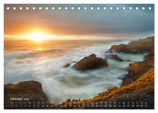 Produktbild: Land im Licht - Berge und K&uuml;sten in Oregon und Washington - von Jeremy Cram (Tischkalender 2026 DIN A5 quer), CALVENDO Monatskalender