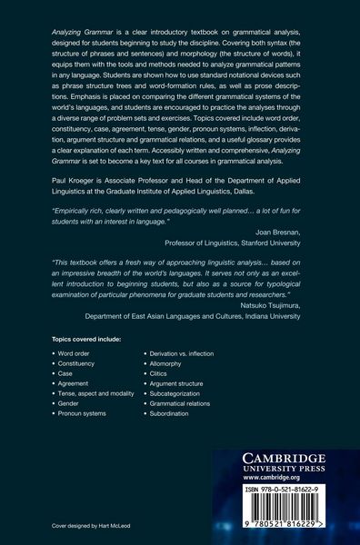 Produktbild: Analyzing Grammar