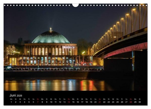 Produktbild: D&uuml;sseldorf - Ansichten am Abend (Wandkalender 2026 DIN A3 quer), CALVENDO Monatskalender