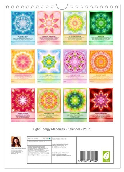 Produktbild: Light Energy Mandalas - Kalender - Vol. 1 (Wandkalender 2026 DIN A4 hoch), CALVENDO Monatskalender
