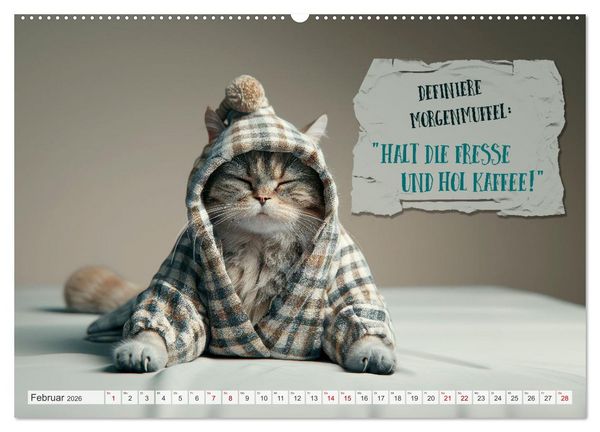 Produktbild: MORGENMUFFEL M&uuml;rrische Weisheiten (Wandkalender 2026 DIN A2 quer), CALVENDO Monatskalender