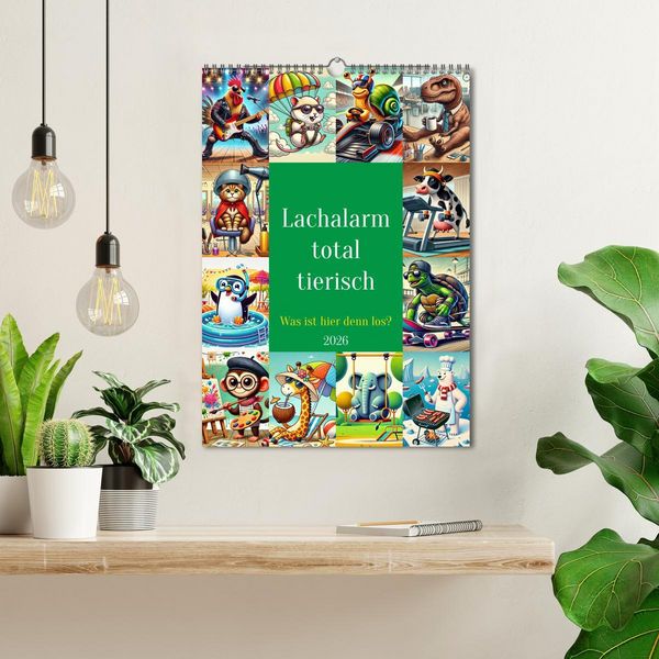 Produktbild: Lachalarm total tierisch - Was ist hier denn los? (Wandkalender 2026 DIN A3 hoch), CALVENDO Monatskalender