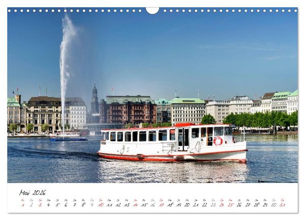 Produktbild: Mit Hamburg durchs Jahr 2026 (Wandkalender 2026 DIN A3 quer), CALVENDO Monatskalender