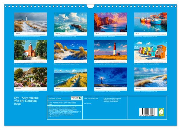 Produktbild: Sylt - Acrylmalerei von der Nordsee-Insel (Wandkalender 2026 DIN A3 quer), CALVENDO Monatskalender