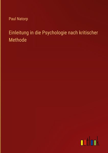 Produktbild: Einleitung in die Psychologie nach kritischer Methode