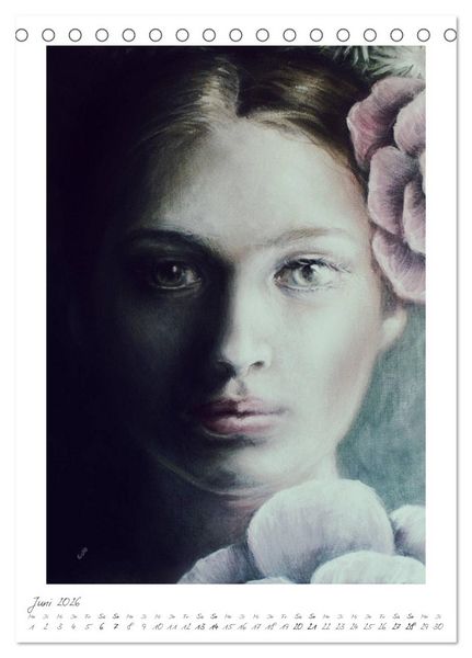 Produktbild: Colourful Women - Fantasy-Frauenportraits in Acryl und Mischtechnik (Tischkalender 2026 DIN A5 hoch), CALVENDO Monatskalender