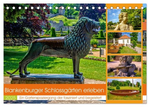 Blankenburger Schlossgärten erleben (Tischkalender 2025 DIN A5 quer), CALVENDO Monatskalender