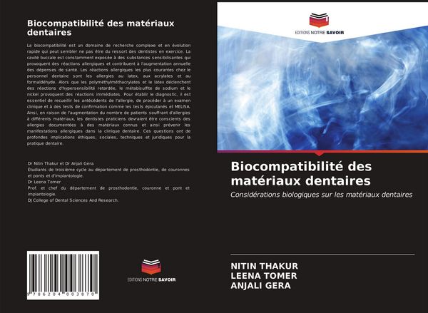 Produktbild: Biocompatibilit&eacute; des mat&eacute;riaux dentaires