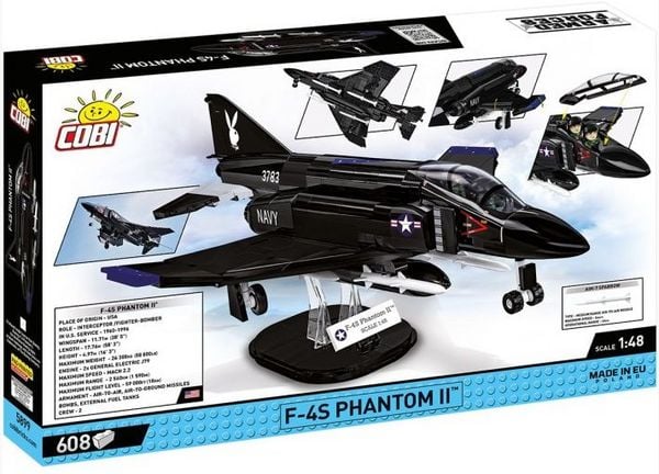 Produktbild: COBI Armed Forces 5899 - F-4S Phantom II Black Bunny, &Uuml;berschall-Mehrzweckj&auml;ger, Ma&szlig;stab 1:48, Bausatz, 608 Teile