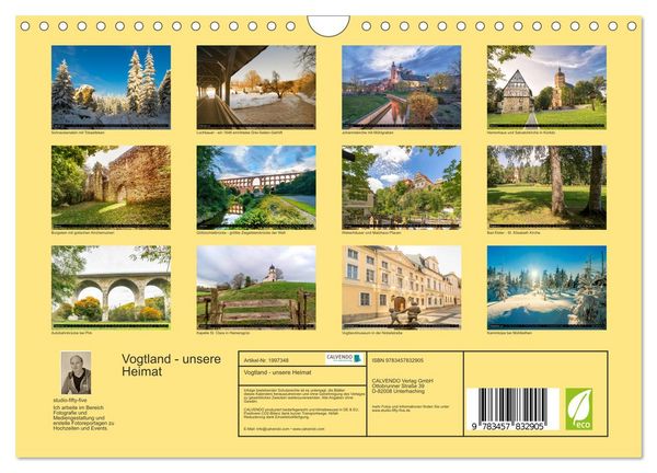 Produktbild: Vogtland - unsere Heimat (Wandkalender 2026 DIN A4 quer), CALVENDO Monatskalender