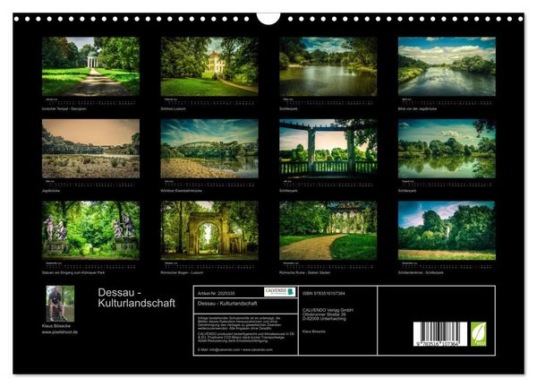 Produktbild: Dessau - Kulturlandschaft (Wandkalender 2026 DIN A3 quer), CALVENDO Monatskalender