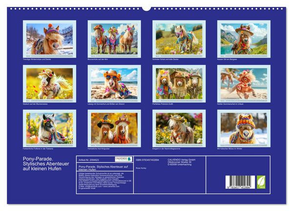 Produktbild: Pony-Parade. Stylisches Abenteuer auf kleinen Hufen (hochwertiger Premium Wandkalender 2026 DIN A2 quer), Kunstdruck in Hochglanz