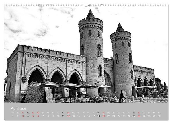 Produktbild: Potsdam schwarz auf wei&szlig; (hochwertiger Premium Wandkalender 2026 DIN A2 quer), Kunstdruck in Hochglanz