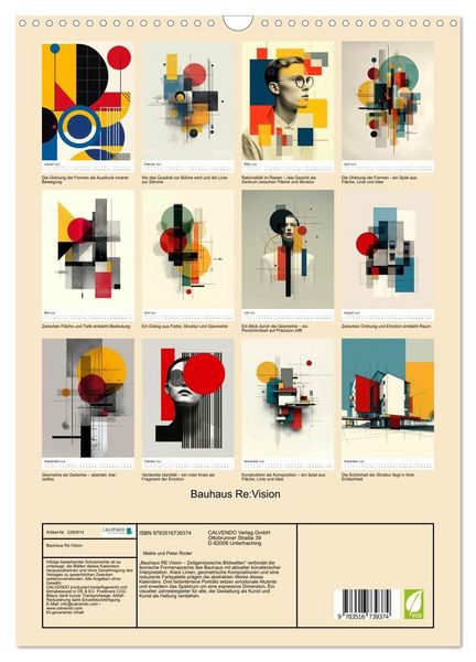 Produktbild: Bauhaus Re:Vision (Wandkalender 2026 DIN A3 hoch), CALVENDO Monatskalender