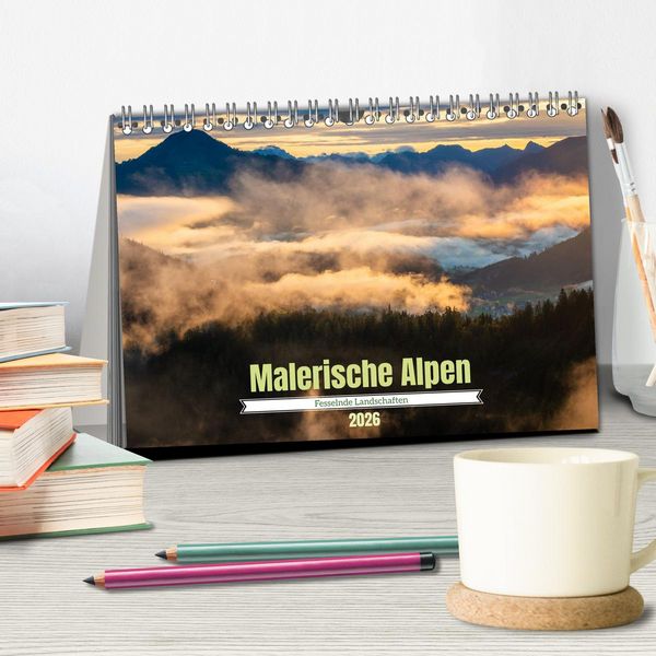 Produktbild: Malerische Alpen - Fesselnde Landschaften (Tischkalender 2026 DIN A5 quer), CALVENDO Monatskalender
