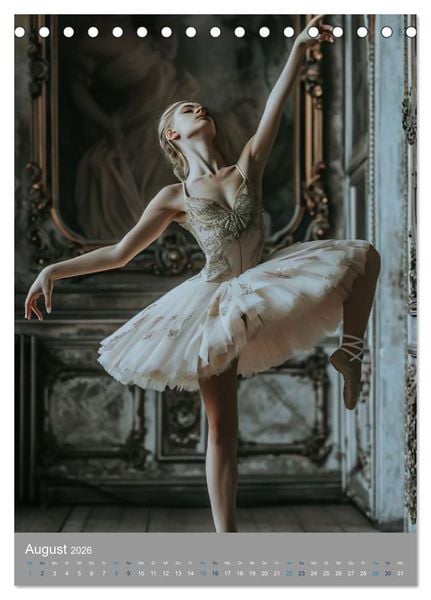 Produktbild: M&auml;rchenhafte Ballerina (Tischkalender 2026 DIN A5 hoch), CALVENDO Monatskalender