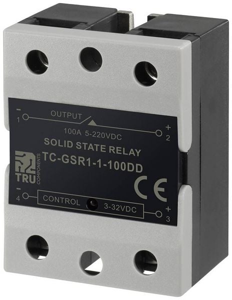Produktbild: TRU COMPONENTS Halbleiterrelais TC-GSR-1-100DD 100 A Schaltspannung (max.): 220 V/DC Gleichstromschaltung 1 St.