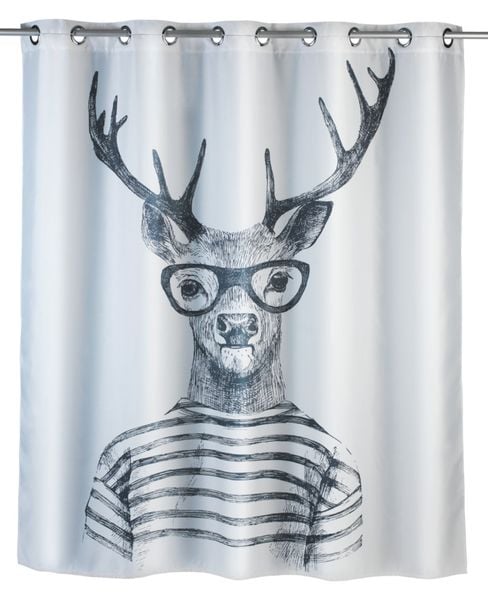 Anti-Schimmel Duschvorhang Mr. Deer Flex, Textil (Polyester), 180 x 200 cm, waschbar