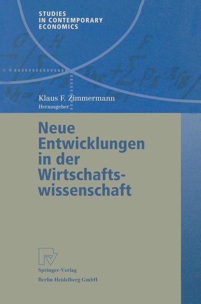 Produktbild: Neue Entwicklungen in der Wirtschaftswissenschaft