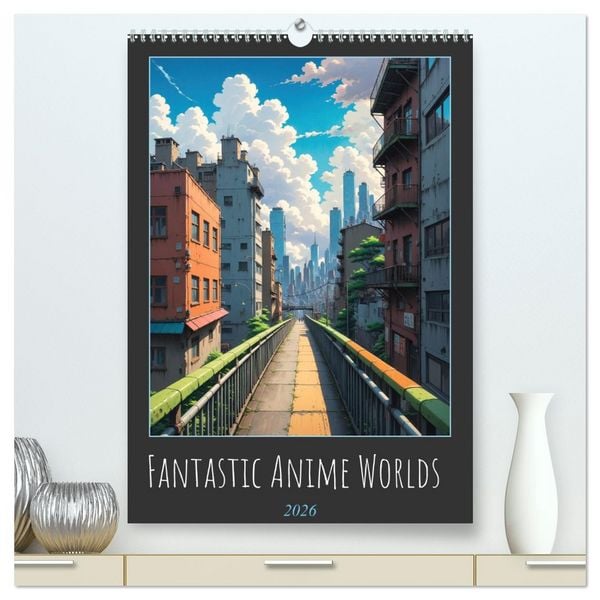 Produktbild: Fantastic Anime Worlds (High Quality Premium Wall Calendar 2026 DIN A2 portrait),CALVENDO 12 Month Wall Calendar