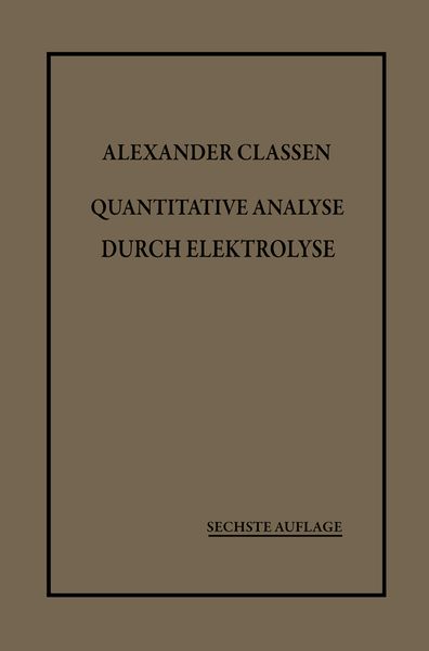 Produktbild: Quantitative Analyse durch Elektrolyse