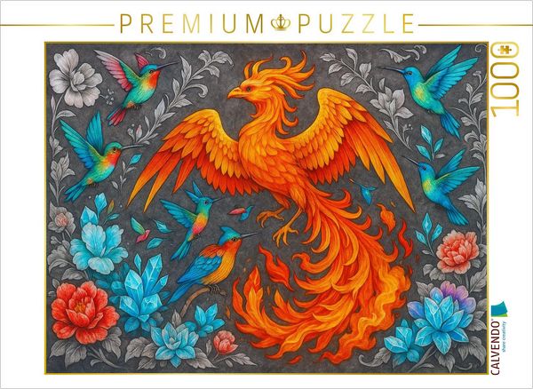 Produktbild: CALVENDO Puzzle Ph&ouml;nix und Kristallkolibris | 1000 Teile Lege-Gr&ouml;&szlig;e 64x48cm Foto-Puzzle f&uuml;r gl&uuml;ckliche Stunden