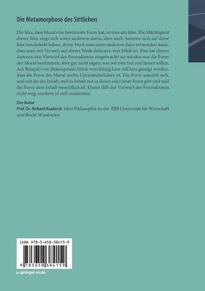 Produktbild: Die Metamorphose des Sittlichen
