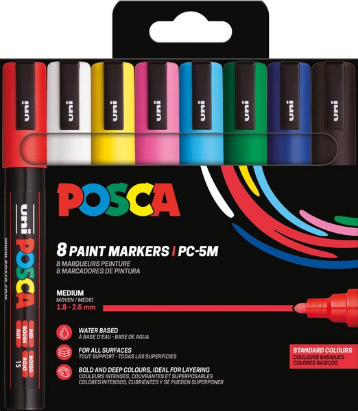 Produktbild: uni POSCA Marker PC-5M 1,8-2,5mm 8 St&uuml;ck