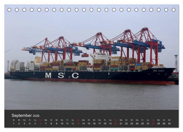 Produktbild: Hafen Hamburg 2026 (Tischkalender 2026 DIN A5 quer), CALVENDO Monatskalender