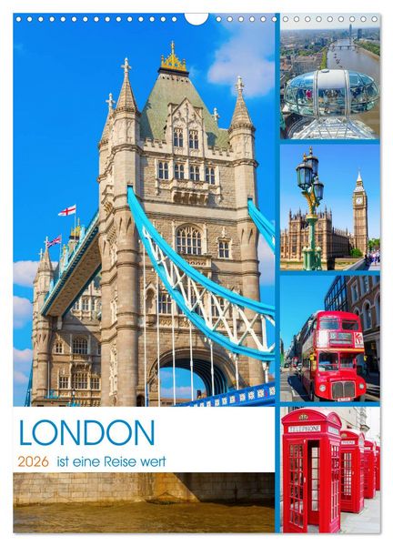Produktbild: London ist eine Reise wert (Wandkalender 2026 DIN A3 hoch), CALVENDO Monatskalender