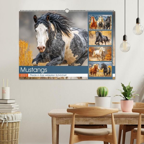 Produktbild: Mustangs. Pferde in ihrer wildesten Sch&ouml;nheit (Wandkalender 2027 DIN A2 quer), CALVENDO Monatskalender