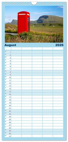 Produktbild: Familienplaner 2026 - Schottland - Wildes Land im Norden mit 5 Spalten (Wandkalender, 21 x 45 cm) CALVENDO