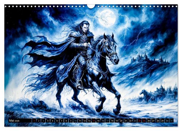Produktbild: Finsternis der Vampire - Mystischer d&uuml;sterer Fantasy Kalender (Wandkalender 2026 DIN A3 quer), CALVENDO Monatskalender