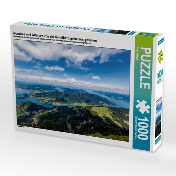 Produktbild: CALVENDO Puzzle Mondsee und Attersee von der Schafbergspitze aus gesehen | 1000 Teile Lege-Gr&ouml;&szlig;e 64x48cm Foto-Puzzle f&uuml;r gl&uuml;ckliche Stunden