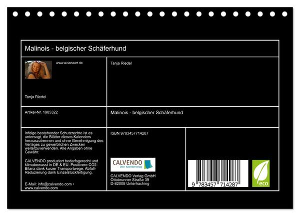 Produktbild: Malinois - belgischer Sch&auml;ferhund (Tischkalender 2026 DIN A5 quer), CALVENDO Monatskalender