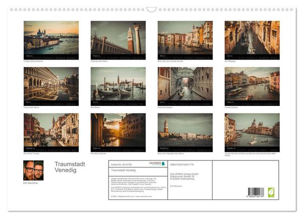 Produktbild: Traumstadt Venedig (Wandkalender 2026 DIN A2 quer), CALVENDO Monatskalender