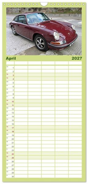 Produktbild: Familienplaner 2027 - Automobile Tr&auml;ume der 70er mit 5 Spalten (Wandkalender, 21 x 45 cm) CALVENDO