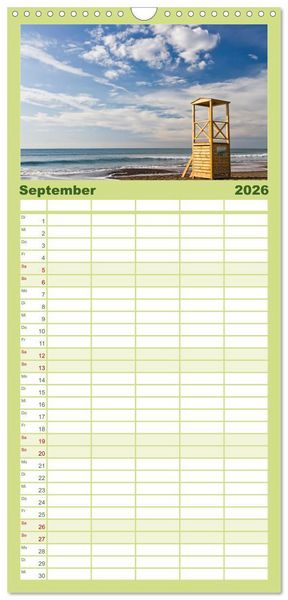 Produktbild: Familienplaner 2026 - Toskana. Livorno - Volterra - Piombino mit 5 Spalten (Wandkalender, 21 x 45 cm) CALVENDO